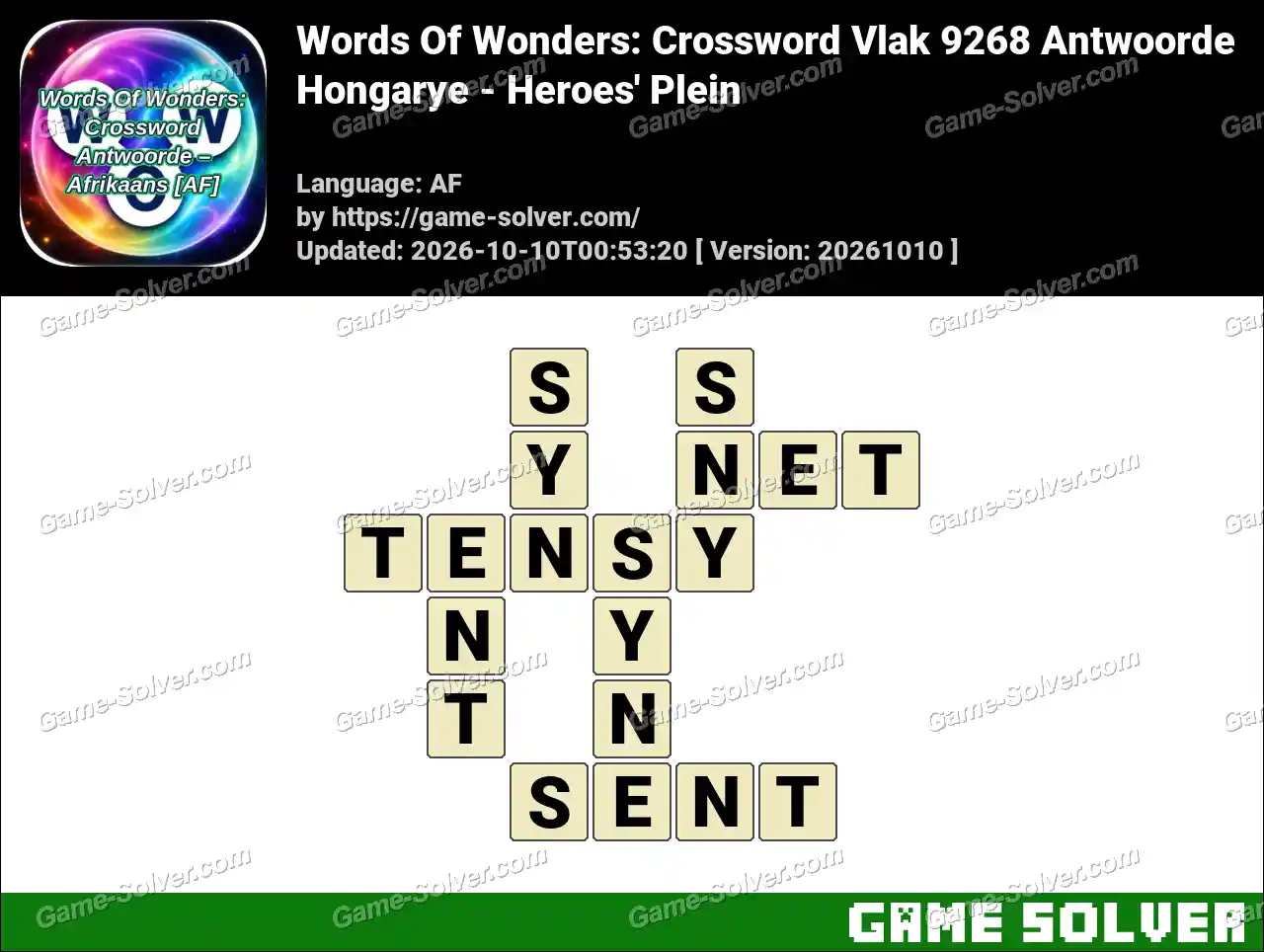 Words Of Wonders: Crossword Vlak 9268 Antwoorde – Hongarye – Heroes’ Plein